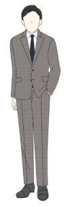 顔合わせにおすすめの服装は?季節・性別ごとにコーデ例を紹介、男女別!顔合わせにおすすめのコーディネート、【男性】知的さを演出するならグレンチェックスーツ