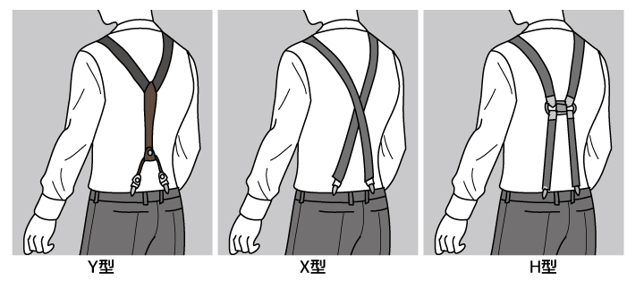 スーツに合わせるサスペンダーの選び方!付け方と着こなし例を紹介、サスペンダーの形状ごとの特徴