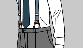 スーツに合わせるサスペンダーの選び方!付け方と着こなし例を紹介、サスペンダーを綺麗に着こなすコツ、適切な位置にボタンを取り付ける