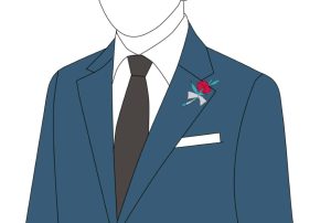 フラワーホールとは？スーツの胸元を上品に整える使い方を解説、フラワーホールの使い方、生花や造花を挿す
